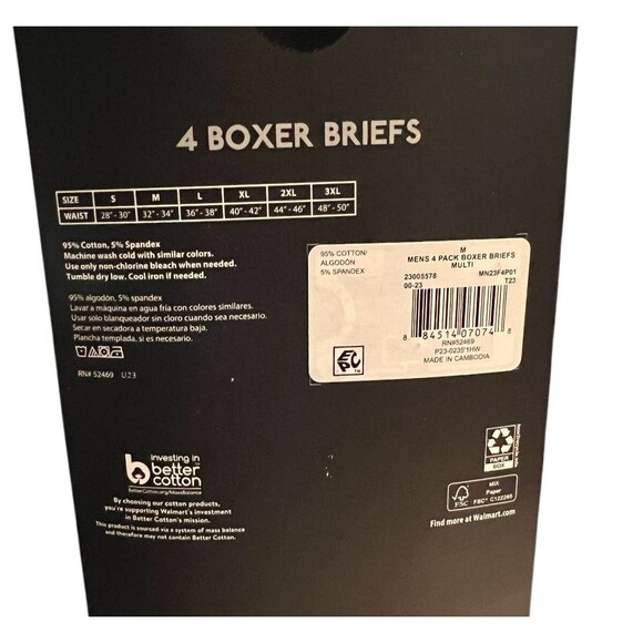 No Boundaries Men's Tag-Free All-Seasons 4-Pk Printed Boxer Briefs  Size M  NWT - Picture 7 of 8
